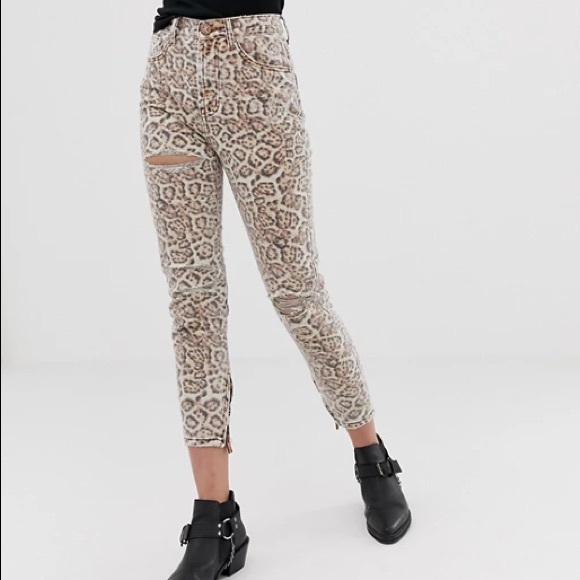 NWOT One Teaspoon Freebird Leopard Jeans - Picture 2 of 8